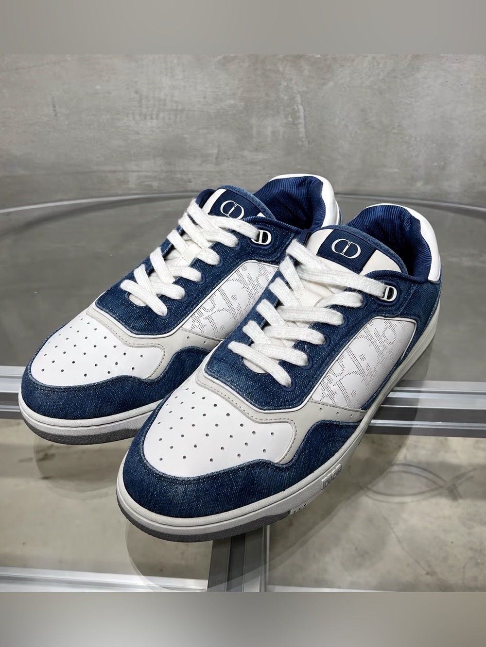 Dior Navy & White Low-Top Sneakers